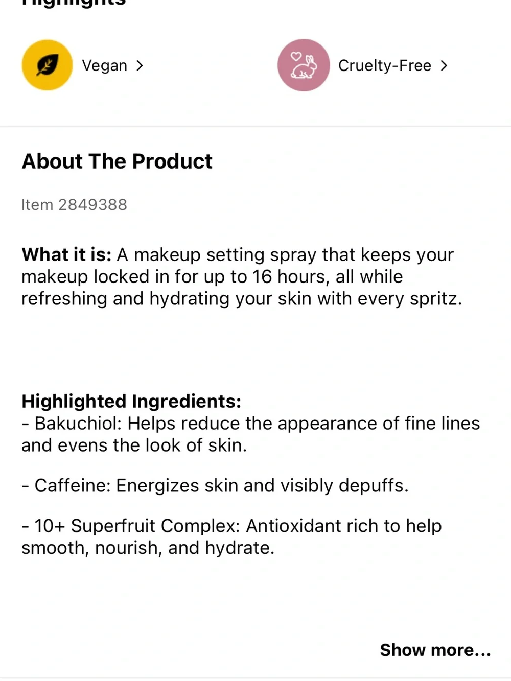 tarte Life Lock Hydrating Setting Spray